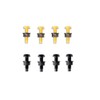 BEK-FIX Yellow & Black Plastic Number Plate Screws Nuts Bolts