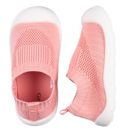 Gerber Kids Baby Toddler Boy and Girl Stretchy Knit Slip-On Sneaker Crib Shoe, Pink, 8 US Unisex
