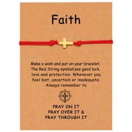 OBSUN Cross Bracele Christian Jewelry for Women Red String Bracelets for Women Christmas Gifts (Cross)
