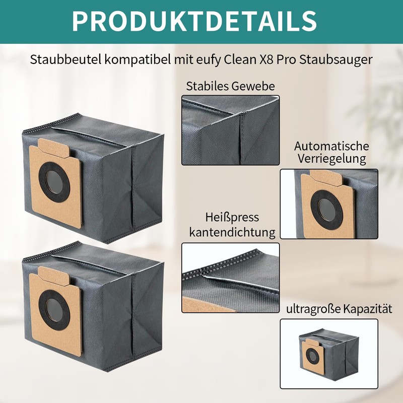 JYAILIFES Pack of 8 X8 Pro Dust Bags Accessories for