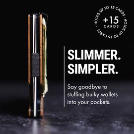 Mountain Voyage Co Mountain Voyage Co Minimalist Wallet for Men - Slim RFID, Scratch Resistant, Natural Walnut Wood Credit Card Holder & Money Clip, Easily Removable Money & Cards, Mens Wallets