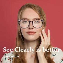 KoKoBin 3 Pack Reading Glasses for Women Cute Round +1.0 Blue Light Blocking with Spring Hinge