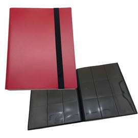 ING STYLE Trading Card File, 40 Pages, Holds 360 Sheets, Includes Band, Card File, Card Binder, Side Slot, Large Capacity (Red)