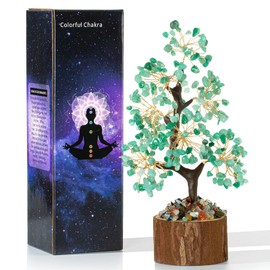 XIANNVXI Green Aventurine Crystal Tree Money Tree Green Crystal Tree of Life Green Ornaments for Living Room Green Decor Positive Gifts Good Luck Gifts Living Room Decor
