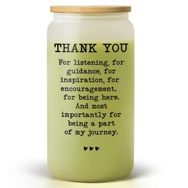 CINGUE Thank You Gifts for Women Men, Retirement Going Away Farewell Gifts for Coworkers Friends Boss, Teacher Employee Hostess Appreciation Gifts, 16 Oz Glass Cups with Lids and Straws