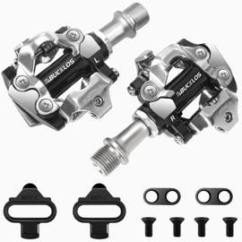 BUCKLOS SPD Pedales de clip para bicicleta de montaña MTB, pedales de doble cara, para bicicleta de carretera, rodamientos sellados, clips de bicicleta compatibles con tacos Shimano SPD (9/16 pulgadas