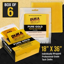 Dura-Gold - Pure Gold Superior Tack Cloth (Pack of 6), Woodworking, Automotive Paint, Tack Cloth Autobody Painting, Painters Cloths, Dust Rags, Stain Rags, Wood Staining Pads, Tac Cloths, Tacky Towel