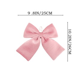 Pink Velvet Bows 4Pcs 9.8x10.2 inch, Plush Soft Pink Bows with Ultra-Thick Velvet Fabric for Wedding Decor, Bridal Showers, Birthday Parties, Gift Wrapping, Baby Showers, Party Favors