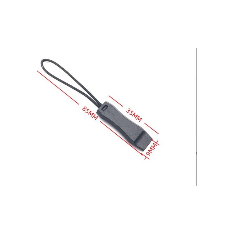 Harts Compact Emergency Safety Toggle Whistle with Zipper Loop Lanyard,