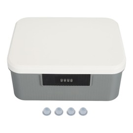 9L Capacity Document Lock Box, ABS Material Storage Trunk with Partitioned Design, Lockable File Organizer for Home and Office (Gray)