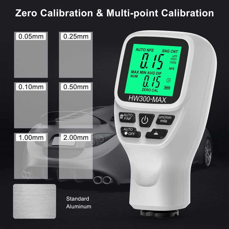 0-2000UM Thickness Gauge High Precise LCD Digital Automobile Film Thickness