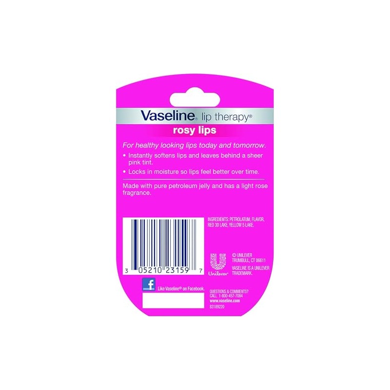 Vaseline Lip Therapy Rosy Lips Flavor Dry Chapped Lips 0.25