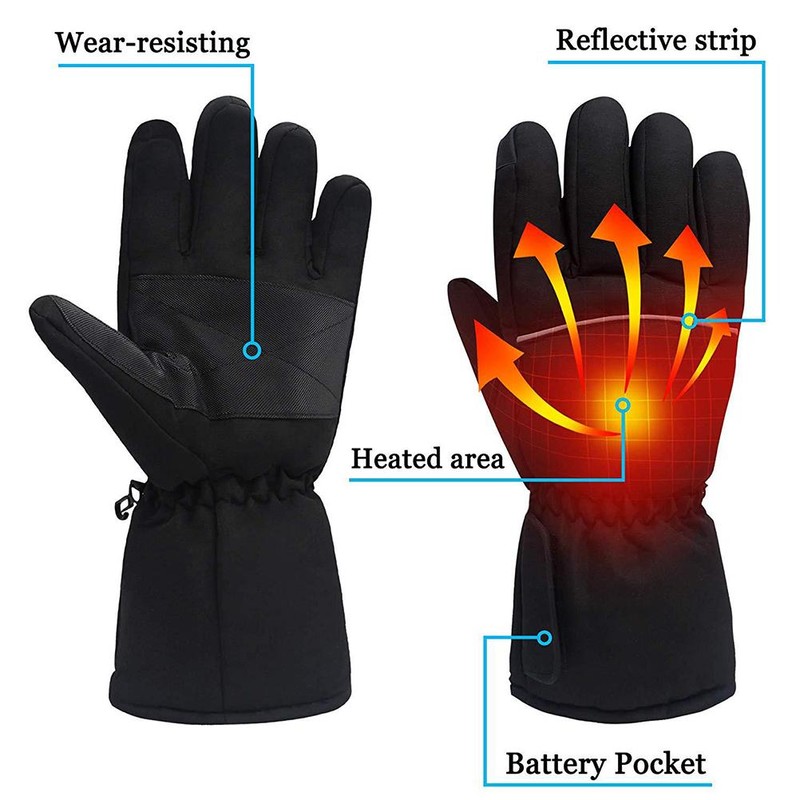 Winter Heated Gloves Waterproof Electric Thermal Glove Non Slip and