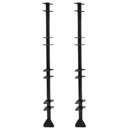 ECOTRIC 4 Place Trimmer Rack Holders for Landscape Truck Trailer Enclosed w/4 Locks Weed Eater Carrier Black Steel Pair