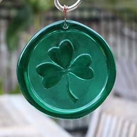 Mission Glass Works 4-Inch Shamrock Suncatcher in Green from Our Irish Collection - A Stunning Window Ornament and Gift from Pressed from Hand Carved Steel Dies Made in The USA