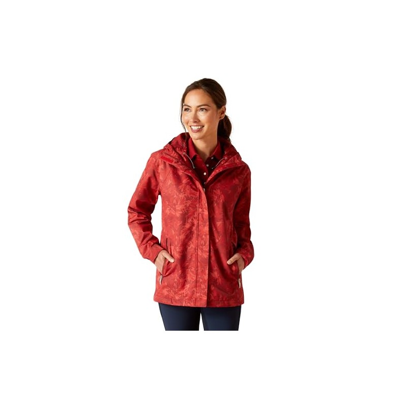 ARIAT Women's Spectator Waterproof Jacket, Sun-Dried Tomato Exploding Flo, Medium