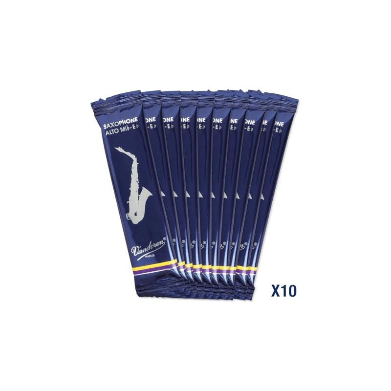 Vandoren SR213 Cañas tradicionales de saxo alto de fuerza 3;