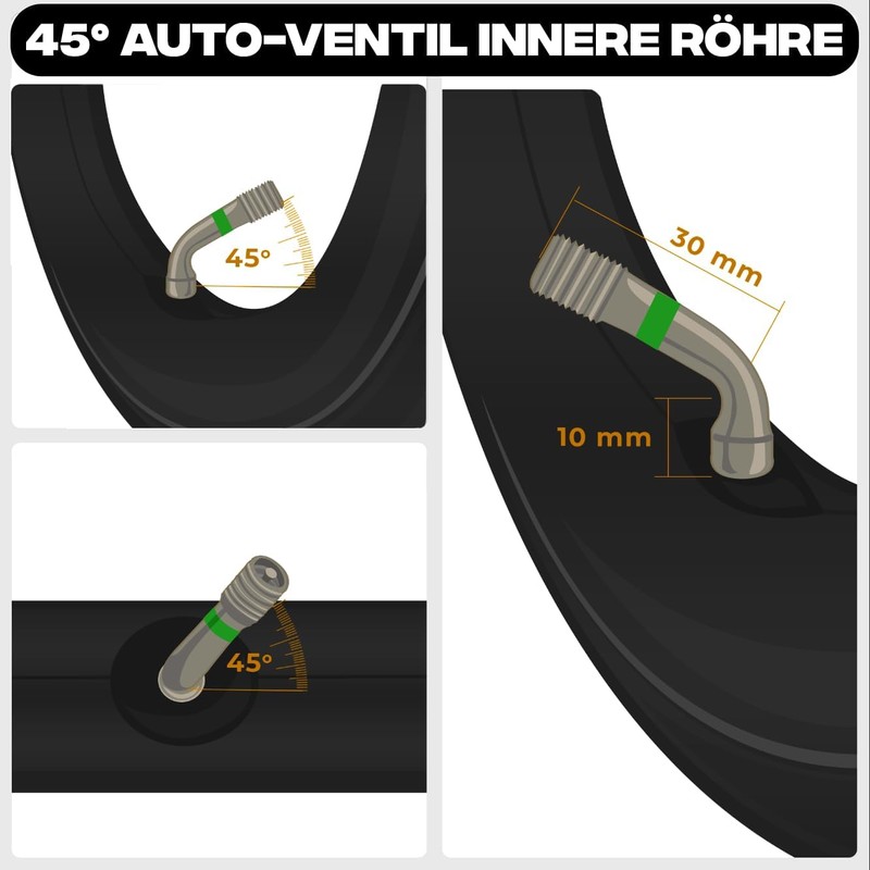 10 x 2.125 (54-152) Tyre with Profile A-1031 Including Hose