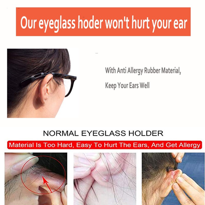 MOLDERP Eyeglass Ear Cushions - Soft Silicone Glasses Ear Grip