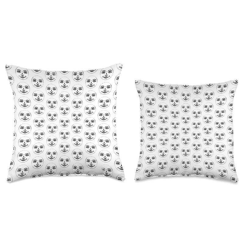 Black and White Rummikub Joker Pattern Throw Pillow