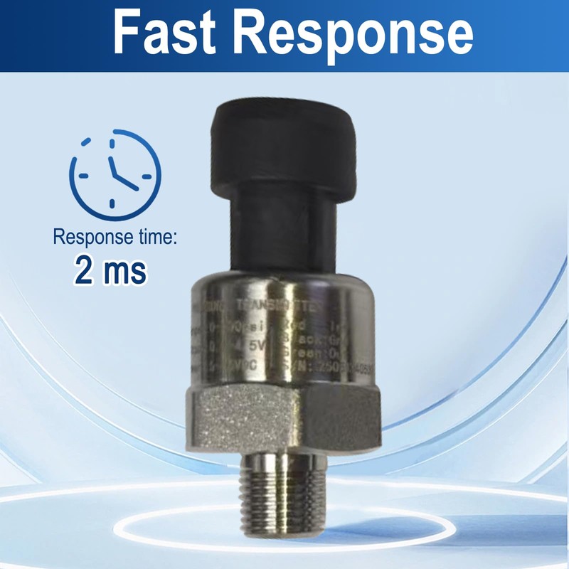 100 PSI Stainless Steel Pressure Sensor/Transducer – 1/8"-27 NPT Thread