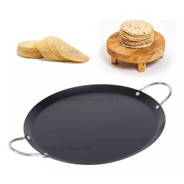 Imusa Comal Redondo Plancha Antiadherente De Acero Al Carbón 28 Cm