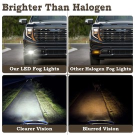 KAMDKI LED Fog Light Set 5pcs Compatible for 2022 2023 2024 GMC Sierra 1500 Front Bumper Lamp Assembly With Wire Harness Bulbs Cover Bezels GM2593338 GM259233 GM1039290 GM1038290