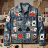15PCS Playing Card Patches, Poker Suit Embroidered Appliques for Clothes,