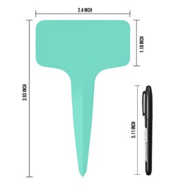 Plant Labels 1000 Pcs Yuanling T-Type Plastic Garden Tags Waterproof Plant Sign Stakes Nursery Garden Makers for Seedlings Flower Vegetables Herb Potted Belt Permanet Marker Pen (5 Colors)