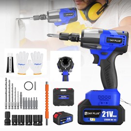 Cordless Impact Wrench Kits with 4 Sockets,High Torque 1/2" Impact Wrench with Multi Accessories,Electric Wrench with Dual Speed,3 Ah Impact Gun with High Rotation Speed for Construction/Repairs/Bolts