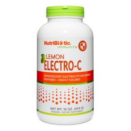 NutriBiotic NutriBiotic - Lemon Electro-C, Vitamin C & Electrolyte Powder, 16 OZ | 850 Mg Vitamin C Per Serving | Effervescent Electrolyte Recharge | Buffered & Highly Soluble | Free of Calories, Gluten & Non-GMO