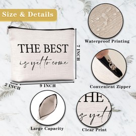 GREOXG Retirement Gifts for Women, The Best is Yet to Come Makeup Bag, Small Zipper Travel Cosmetic Bag, Cute Makeup Pouch Gift Ideas for Women Friends Teacher Coworkers Birthday Christmas-E46