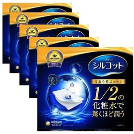 COTTONTO 시루콧토 우루우루 화장솜 40매 x 5개 Cottonuru Soft Makeup Puffs 40 Pieces x 5 Packs