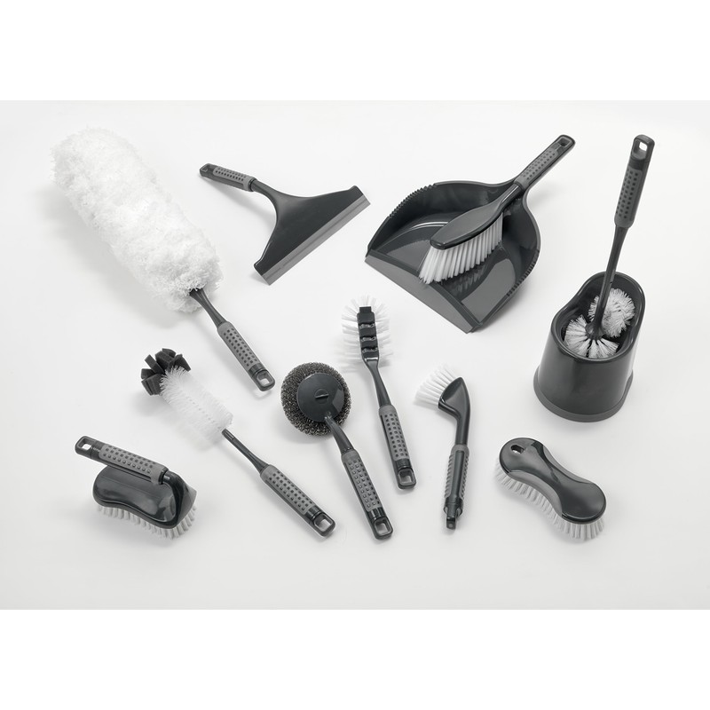 Addis ComfiGrip Round Open Toilet Brush Set, Metallic Graphite, 17