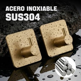 Ganchos para Toallas de Baño，Ganchos Adhesivos para Pared 304 Acero Inoxidable 10 PCS，Robe Ropa Toalla Bolsa Montado en Pared Percha de Ropa Soporte para Cocina y Baño Oficina Organización