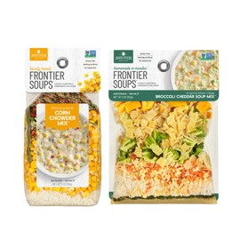 Anderson House Frontier Soups Variety Pack: (1) Illinois Prairie Corn Chowder, 7 oz and (1) Virginia Blue Ridge Broccoli Cheddar, 5 oz
