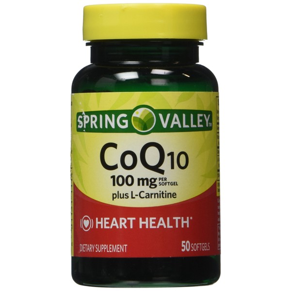 Spring Valley - Co Q-10, Plus L-Carnitine 100 mg, 50 Softgels
