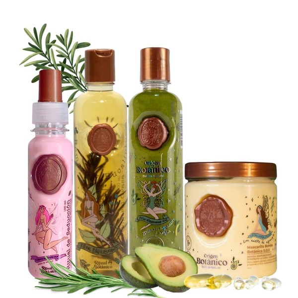 Ritual Botanico Shampoo Romero, Acondicionador Intensivo Plex y Mascarilla bomba