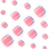 24Pcs Blue French Press on Toenails Short, ZIFANHU Summer Fake