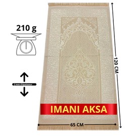 Mani Aksa Gift Box with Miswak Muslim Islamic Gifts with Prayer Mat, Misvak and Prayer Chain Seccade Prayer Rug Prayer Rug Sajadah Islamic Namaz (White Box with Ribbon)