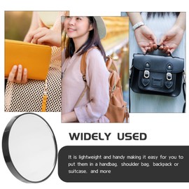 HEALLILY 3 Inch 5X Magnifying Makeup Mirror with Suction Cup Round Compact Wall Mounted Cosmetic Mirror for Bathroom and Travel
