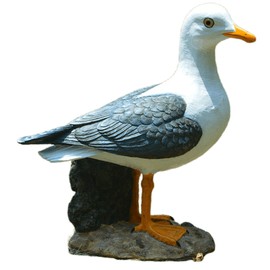 Euiroet Real Seagull Outdoor Sculpture,Garden Bird Statue,Beach Statue Decor,Resin Animal Seabird Ornaments,Coastal Beach Decor,Patio Decor for Outdoor Table Decorfor Garden,Terrace,Lawn,Yard