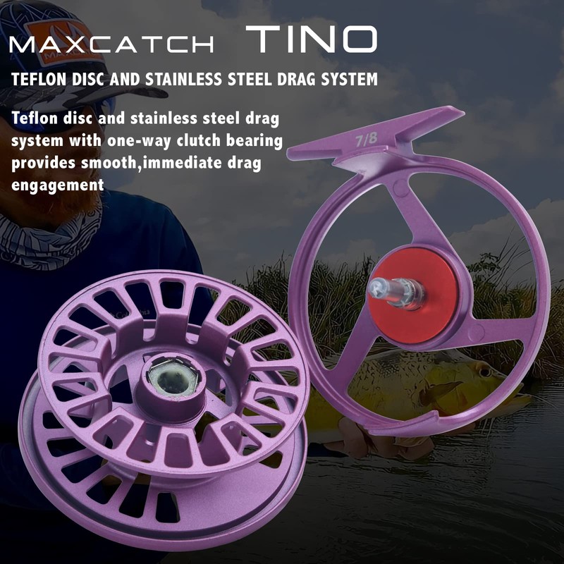 Maxcatch Tino Fly Fishing Reel, Large Arbor Trout Fly Reel:
