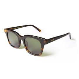 GLVSS Brand 'The East' Horn Rimmed Sunglasses Tortoise Shell Frame Green Tint
