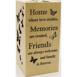 UNIDECO Wooden Butterfly Décor for Bedroom - 8.0 Inch Wood Family Gifts Mom - Battery Powered Cordless Friend Lamp - Friendship LED Operated Night Lights - Home Accent Nite Lite Butterflies