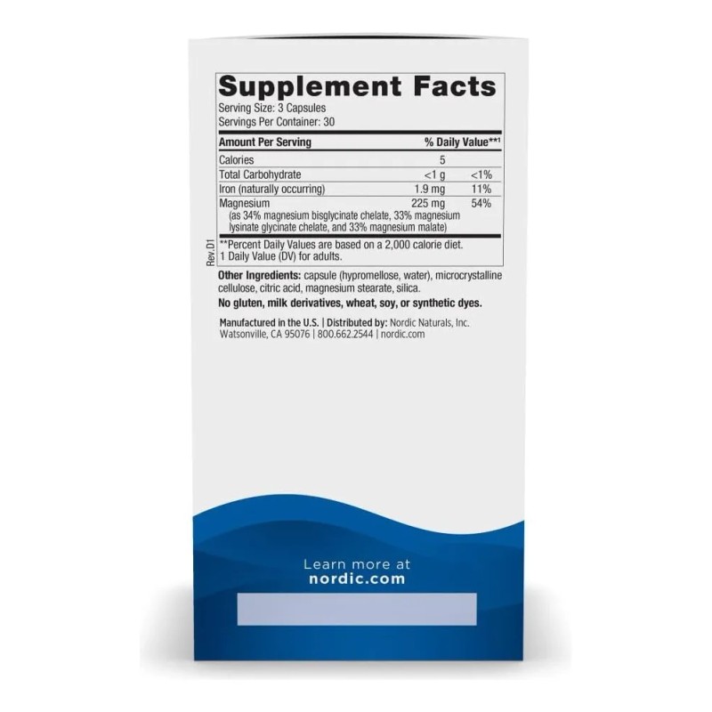 Nordic Naturals Suplemento Complejo De Magnesio, 90 Cápsulas