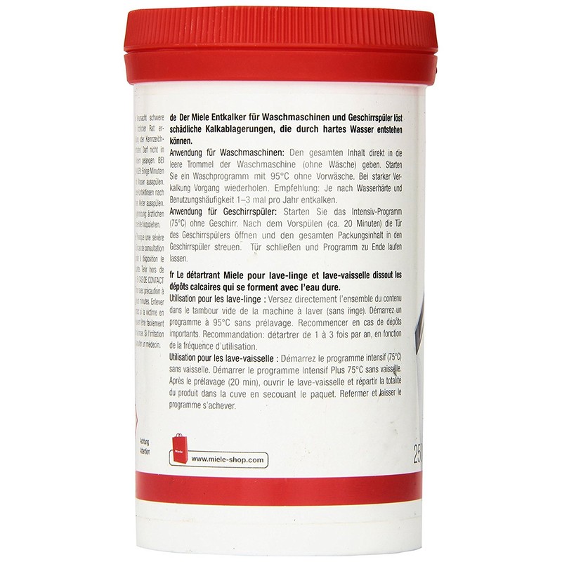 Miele Care Descaler Powder to clean and sanitize Washers, 09043380