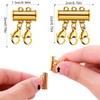 ZILZUFA Pack of 4 Chains Layering Clasp, Chain Clasp, Gold,