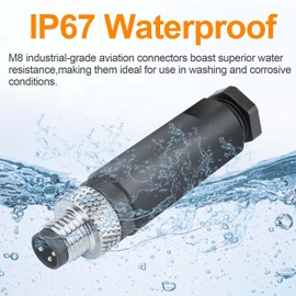 10Pcs M8 3-Pin Male Aviation Connector Industrial A-Code Plug Waterproof