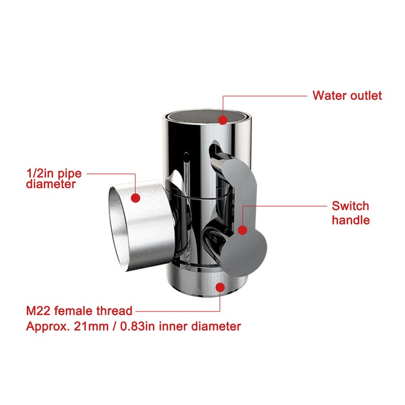 3pcs G3/8 In Sink Faucet Diverter Valve Three Way Universal